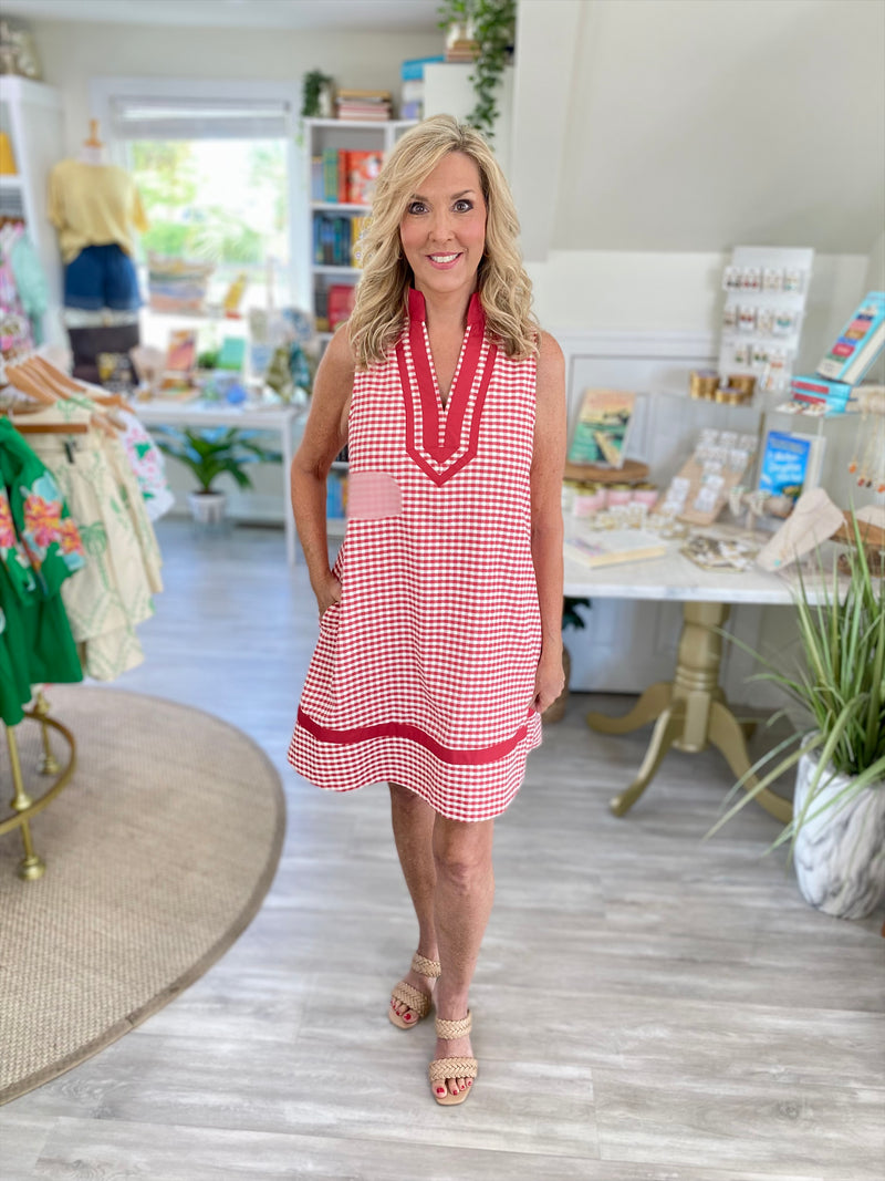 contrast trim midi dress Sweet Caroline Contrast Trim Midi Dress in Pink Medium