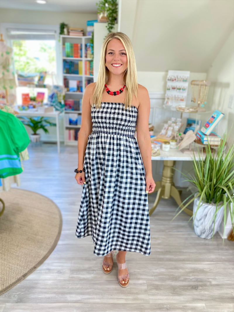 smocked strapless maxi dress Frankies Bikinis Empress in White Smocked Top Strapless Maxi Dress