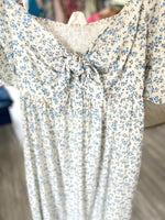 Floral Print Front Tie Midi Dress