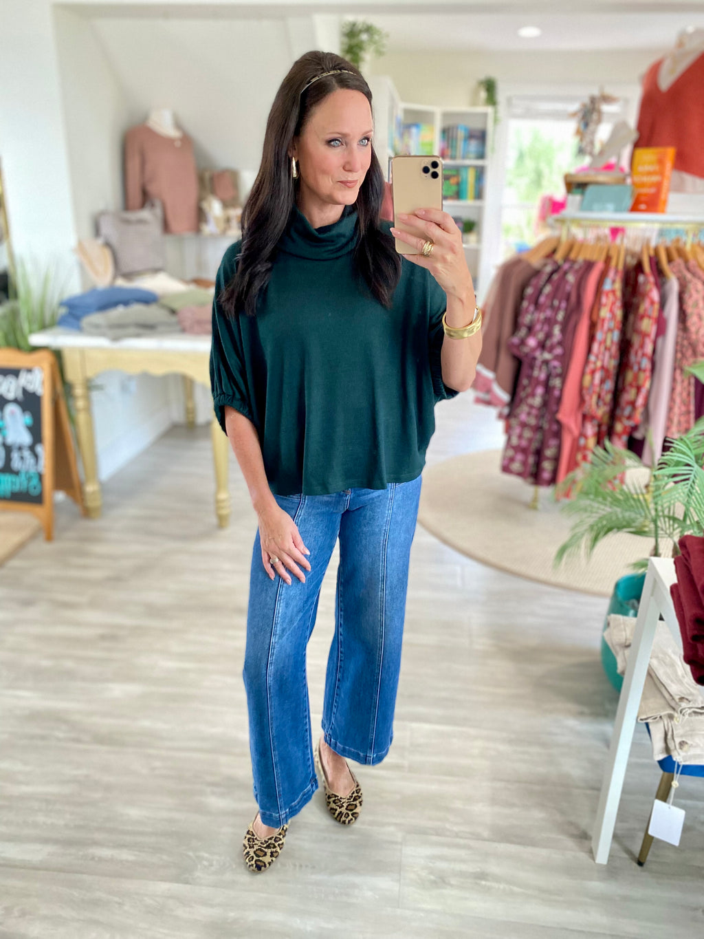Cowl Neck Dolman Sleeve Knit Top