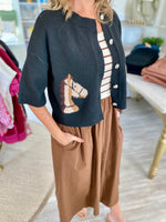 Horse Motif Cardigan Sweater