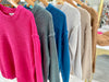 Exposed Seam Round Neck Sweater