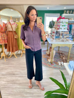 Stretch Woven Cropped Pants