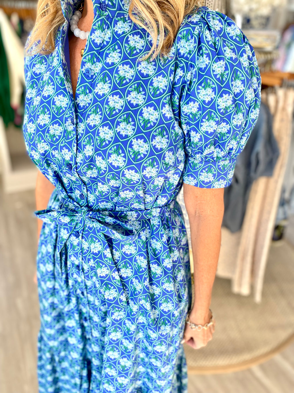 Floral Giles Button Up Midi Dress