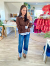 Front Seam Round-Neck Sweater
