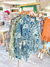 Mandala Print Collared Babydoll Top