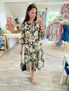 Floral Print Tiered Long Sleeve Mini Dress