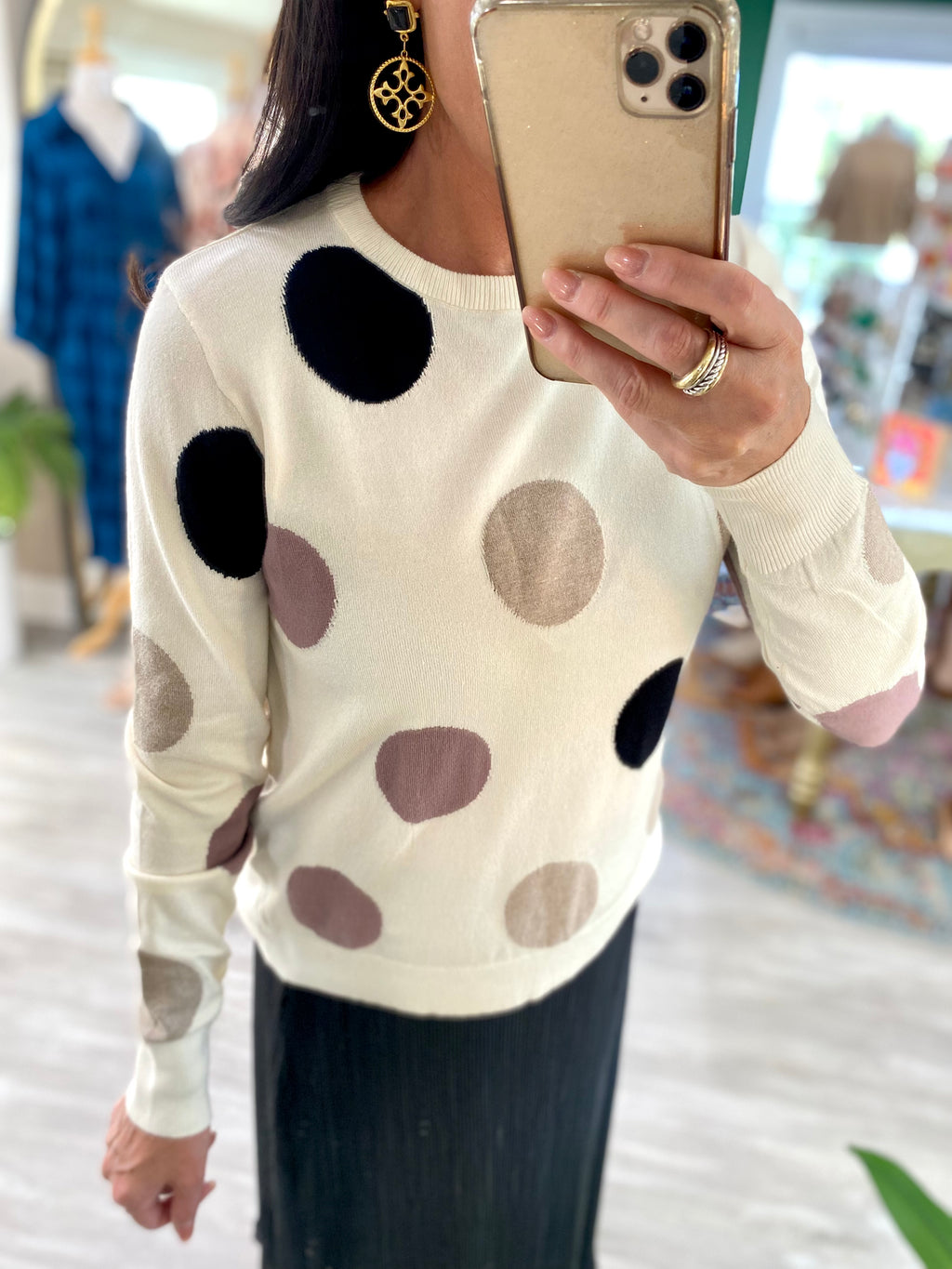 Polka Dot Lightweight Sweater
