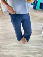 Front Pocket Wide Leg Cropped Pants