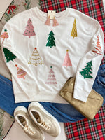 Embroidered Christmas Tree Sweatshirt