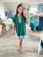 Two Tone Banded Shift Mini Dress