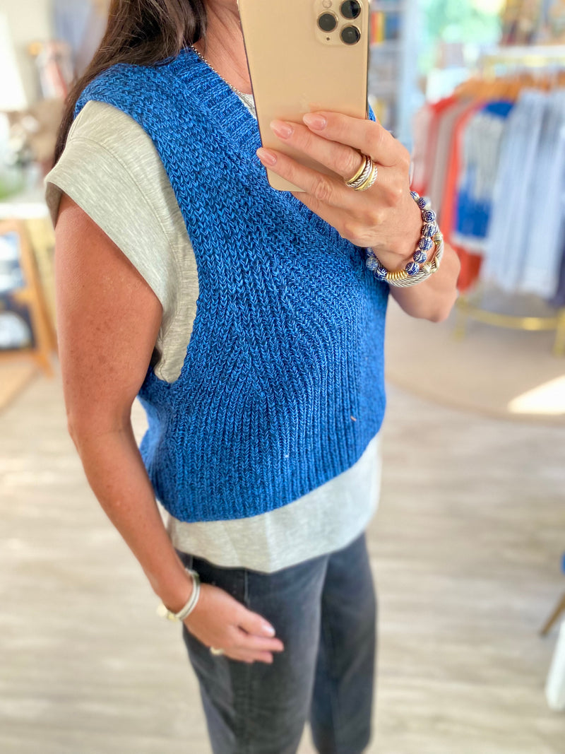 Faux Layered Sweater Vest