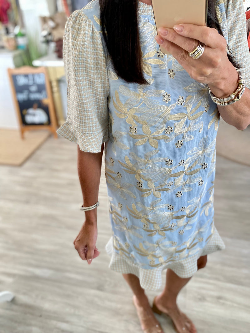 Tweed And Jacquard Mini Dress