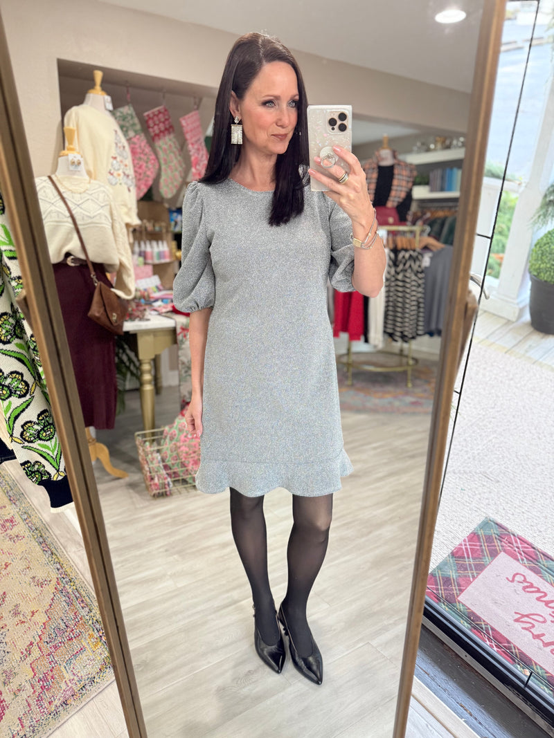 Silver Lurex Mini Dress