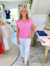 Cotton V Neck Short Sleeve Tee