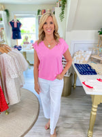 Cotton V Neck Short Sleeve Tee