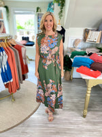Floral Print Sleeveless Midi Dress