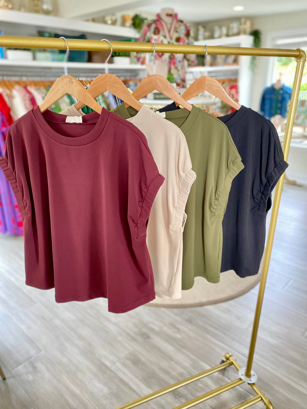 Solid Knit Dolman Sleeve Top