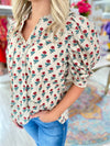 Floral Print Puff Sleeve Top