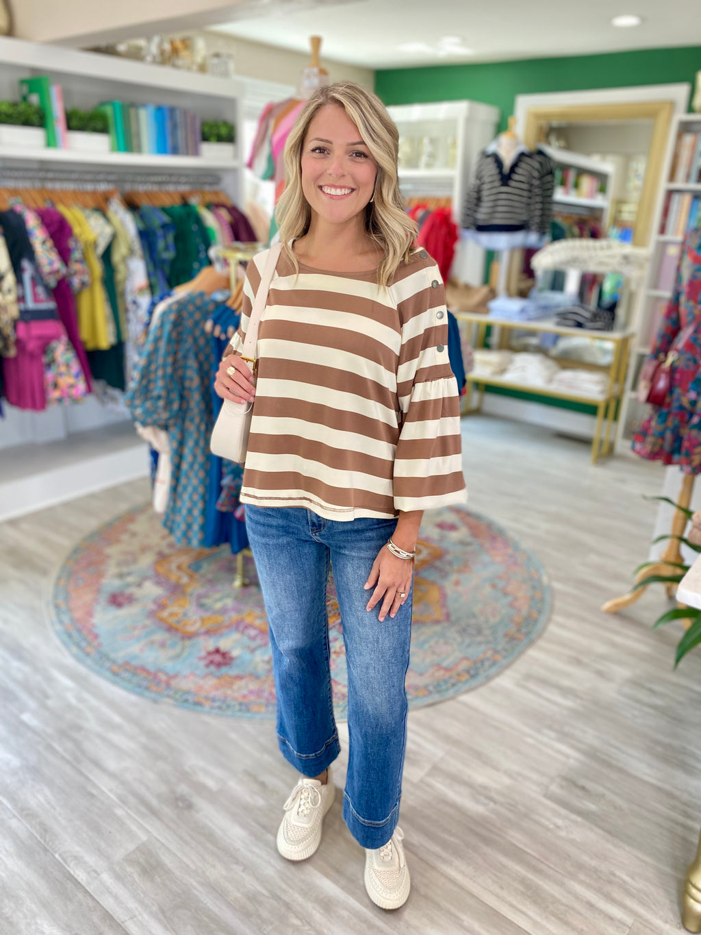 Horizontal Stripe Knit Top