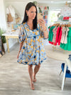 Scalloped Trim Floral Print Mini Dress