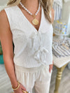 Textured Front Tie Vest