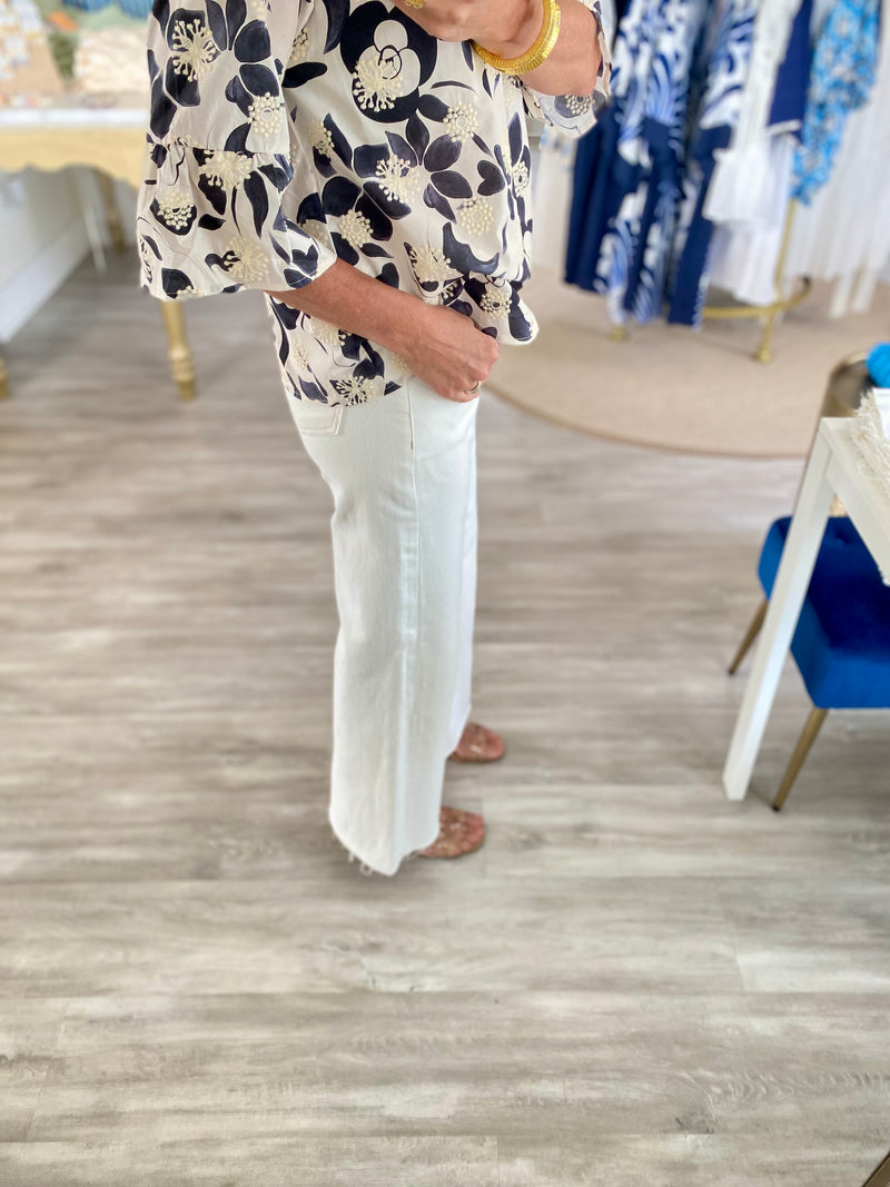 Tummy Control Mid Rise Wide Leg Jeans