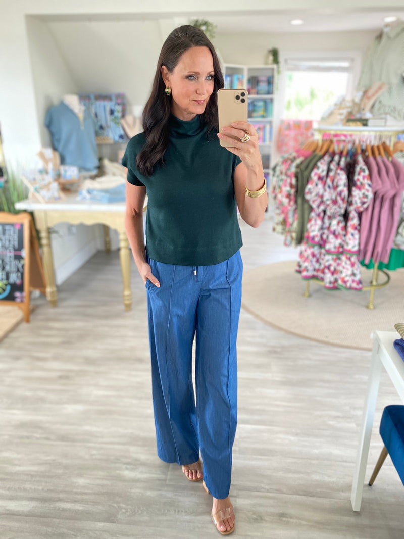 Mock Neck Lightweight Short Sleeve Top