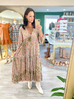 Paisley Patch Print Tiered Dress