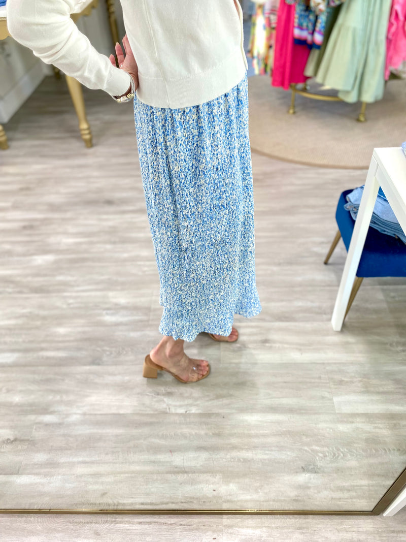 Floral Mini Pleat Midi Skirt