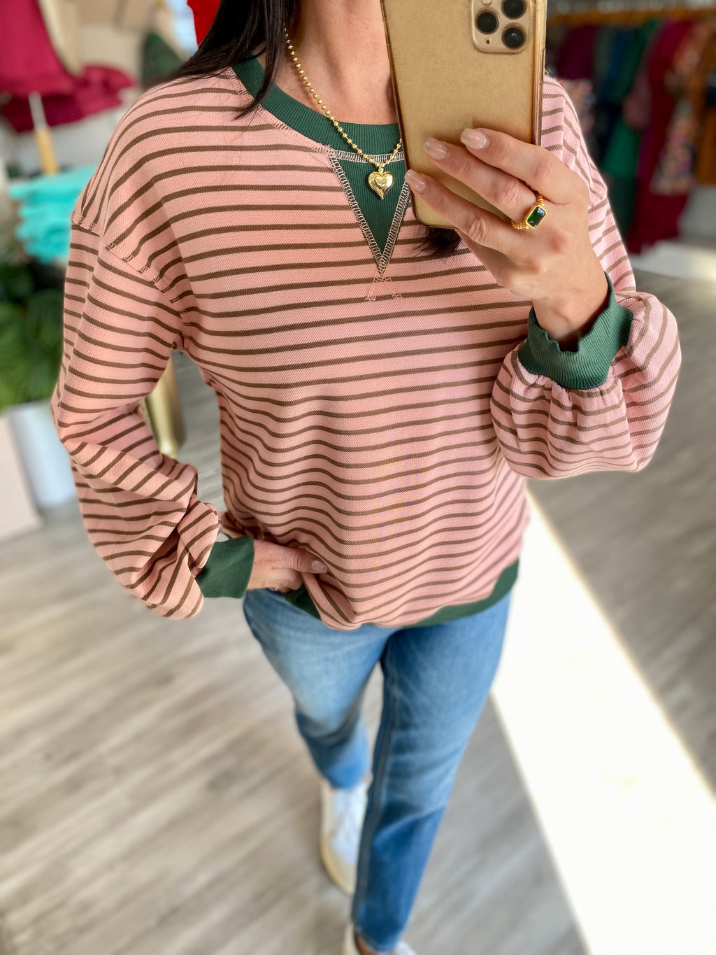 Sporty Stripe Pullover Top