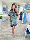 Floral Paisley Caftan Style Mini Dress