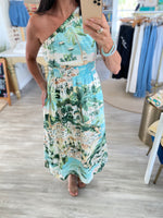 Islay One Shoulder Smocked Waist Midi Dress