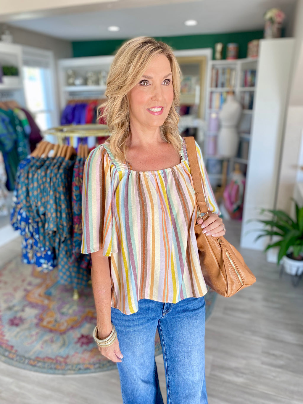 Vertical Multi Stripe Top