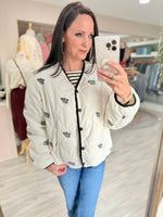 Floral Embroidered Quilted Jacket