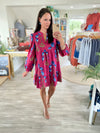 Long Sleeve Floral Print Tunic Dress