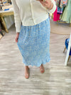Floral Mini Pleat Midi Skirt
