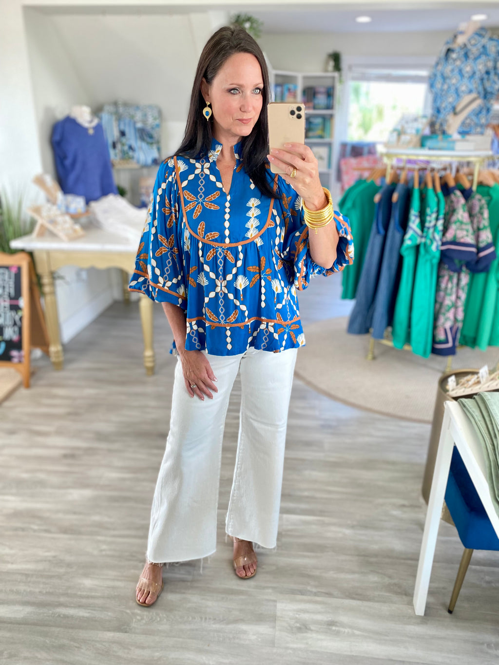 Abstract Honeycomb Print Top