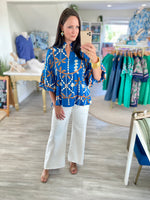 Abstract Honeycomb Print Top