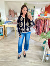 Floral Damask Long Sleeve Cardigan