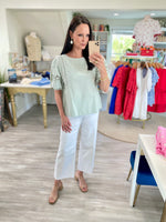 Embroidered Lace Puff Sleeve Top