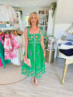 THML Floral Print Self Tie Midi Dress