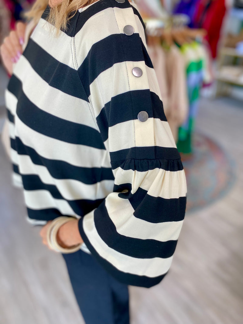 Horizontal Stripe Knit Top