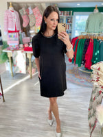 Rhinestone Collar Textures Shift Dress