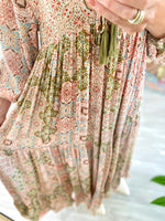 Paisley Patch Print Tiered Dress