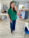Floral Embroidery Puff Sleeve Top