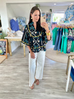 Abstract Honeycomb Print Top