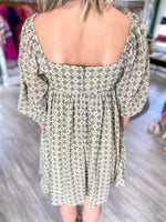 Geometric Print Babydoll Dress