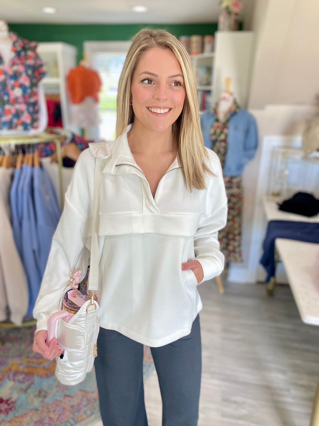 Half Zip Pullover Top