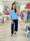 Crew-neck Drop Shoulder Sweater